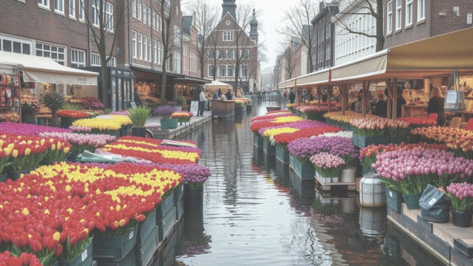 Jakie możliwości zakupowe oferuje Targ Kwiatowy w Amsterdamie?